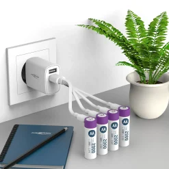 Batteri AA 4stk oppladbare med USB-C port og ladekabel