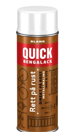 Bengalack Rett på rust spray hvit blank 400ml