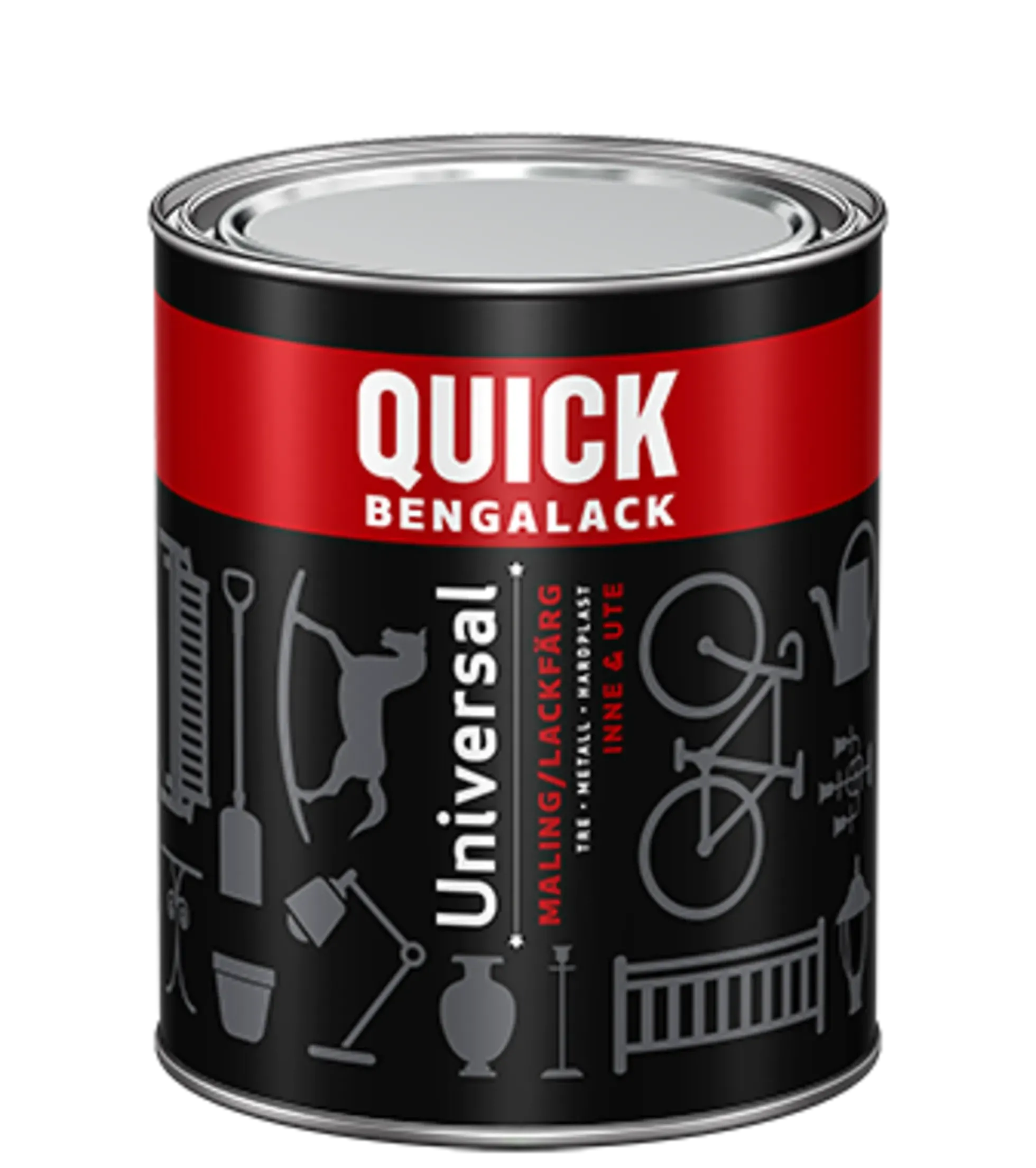Bengalack univ alu farge silkematt 0.75l