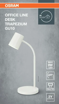 Bordlampe Trapezium Desk Gu10 Hvit