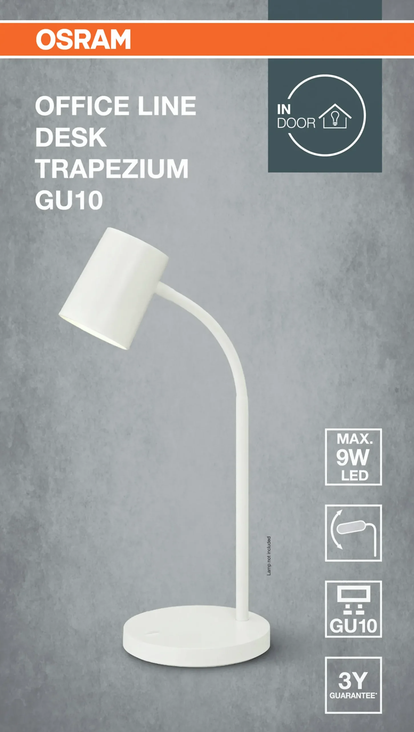 Bordlampe Trapezium Desk Gu10 Hvit