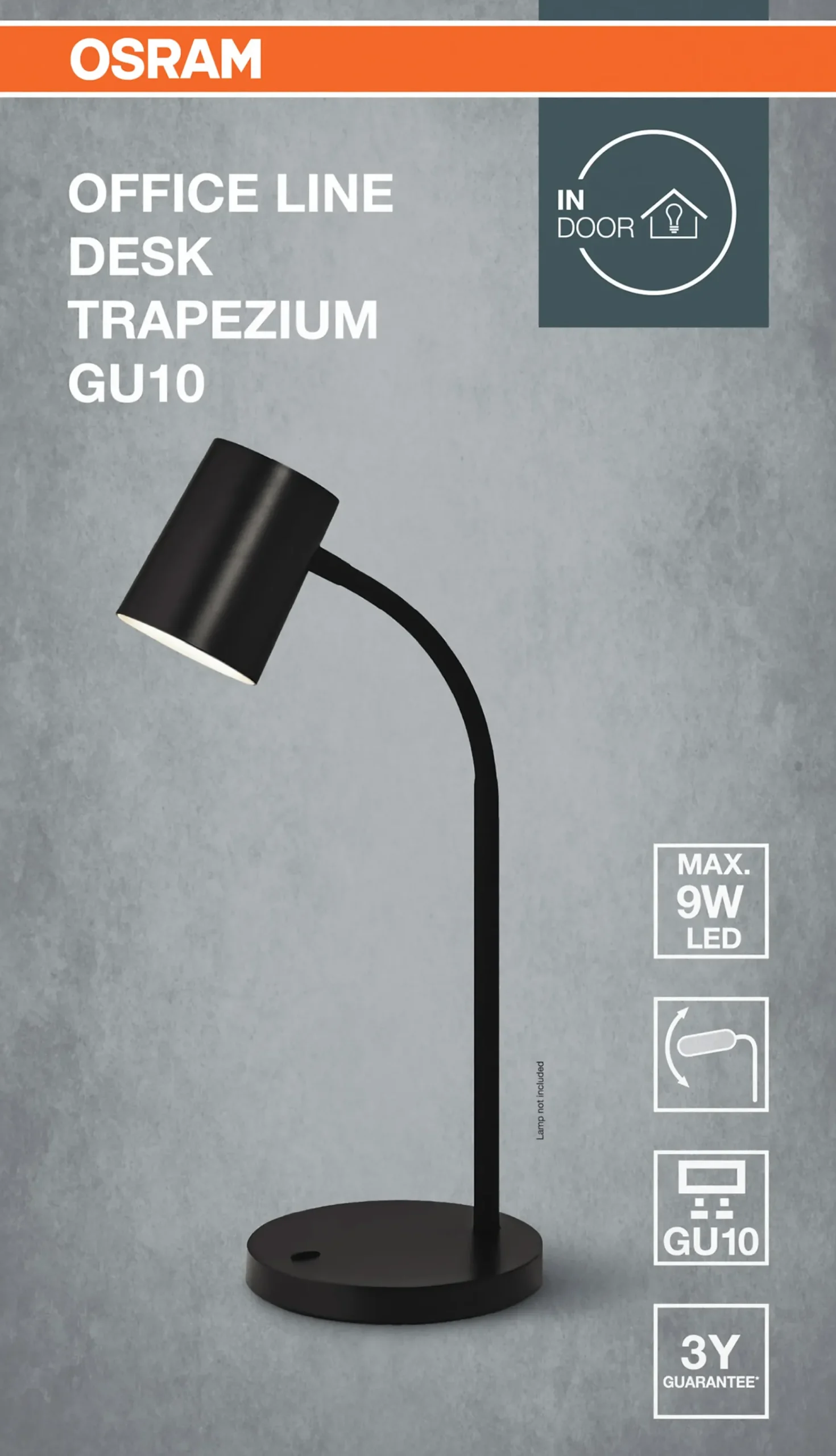 Bordlampe Trapezium Desk Gu10 Sort