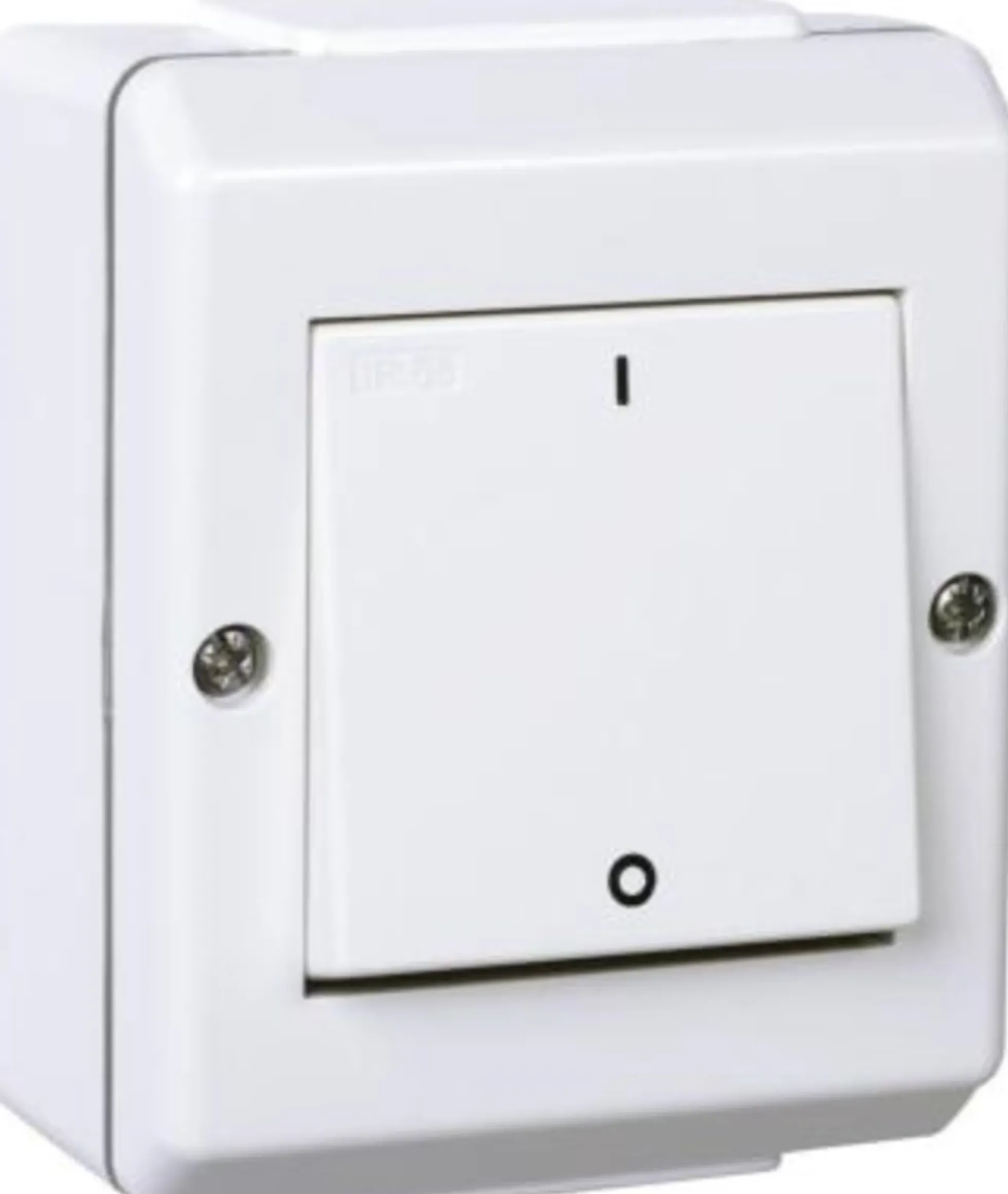 Bryter utenpåliggende kapslet 2-pol hvit IP55