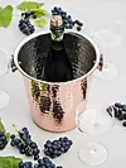 CHAMPAGNEKJØLER KOBBER/STÅL 22CM