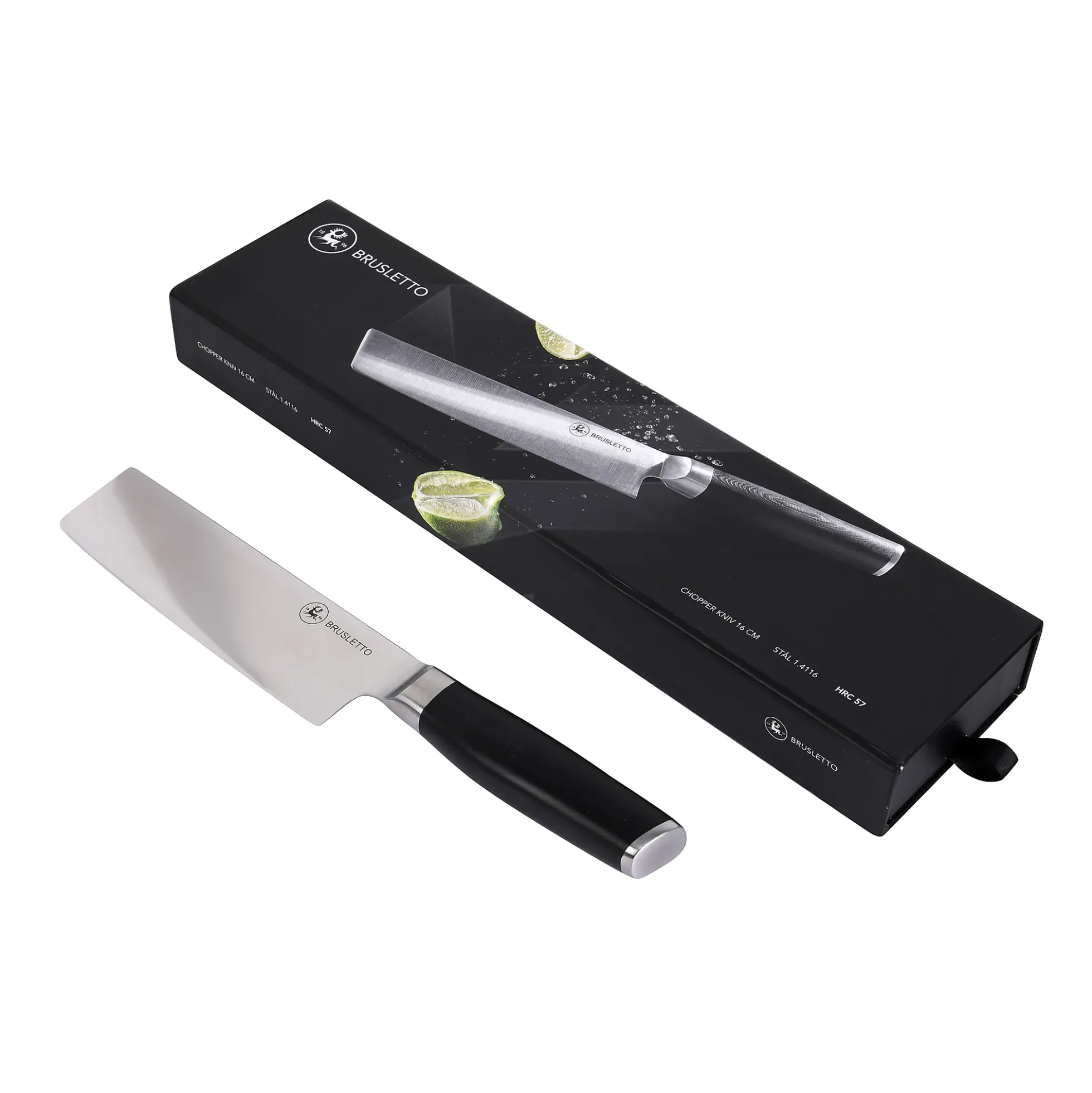 CHOPPER KNIV L16CM STÅL/SVART