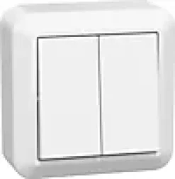 Dobbel bryter Connect 2 home k-trapp hvit