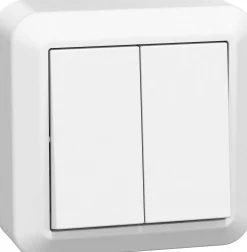 Dobbel bryter Connect 2 home k-trapp hvit
