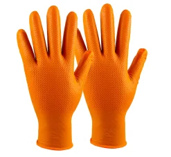 Engangshansker ekstra tykke oransje nitril 100 pk. Str. XL