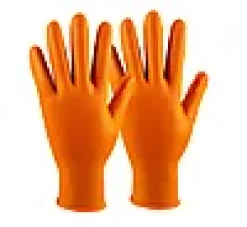 Engangshansker ekstra tykke oransje nitril 100 pk. Str. L