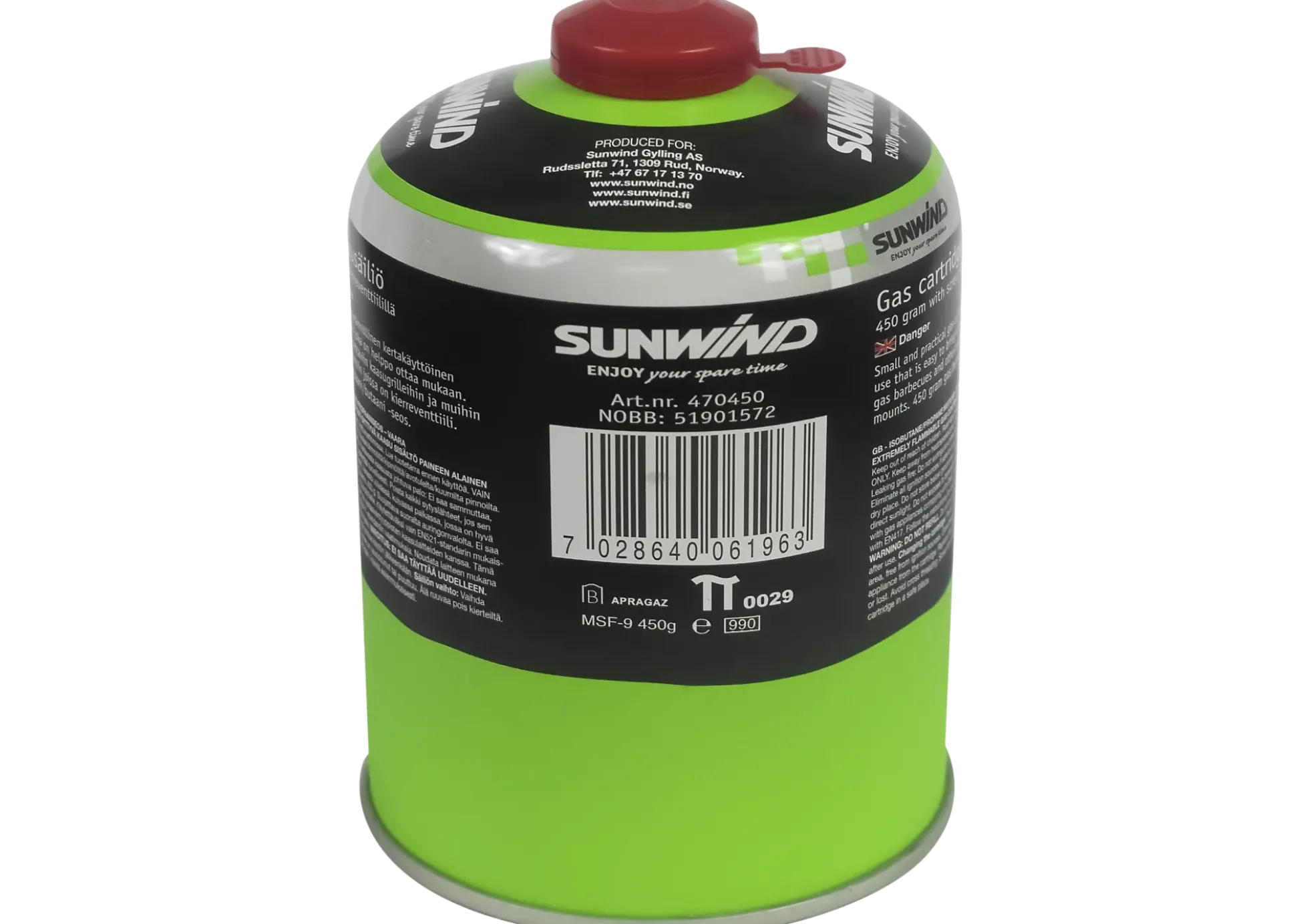 Gassboks med skrufeste 450g