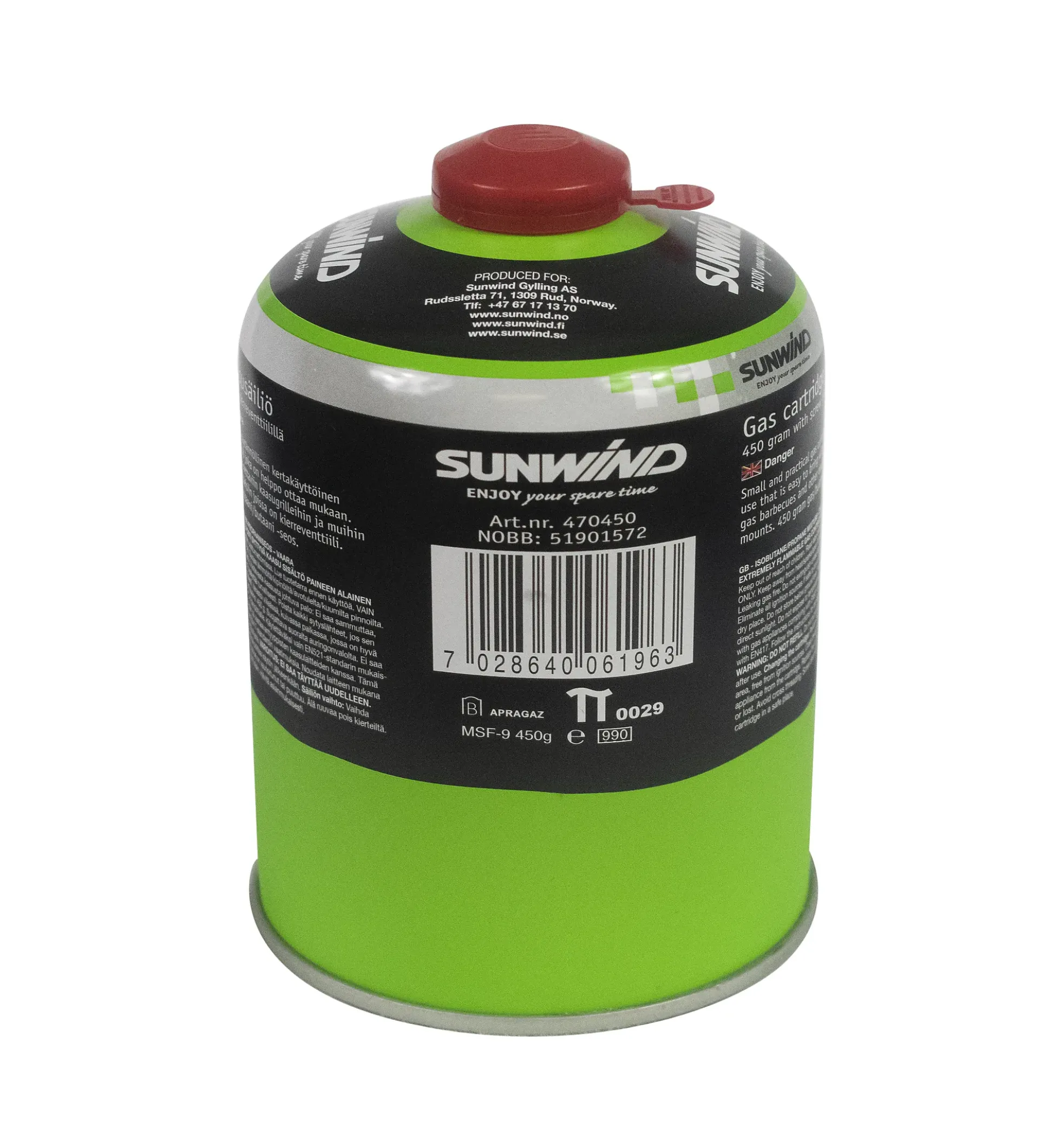 Gassboks med skrufeste 450g