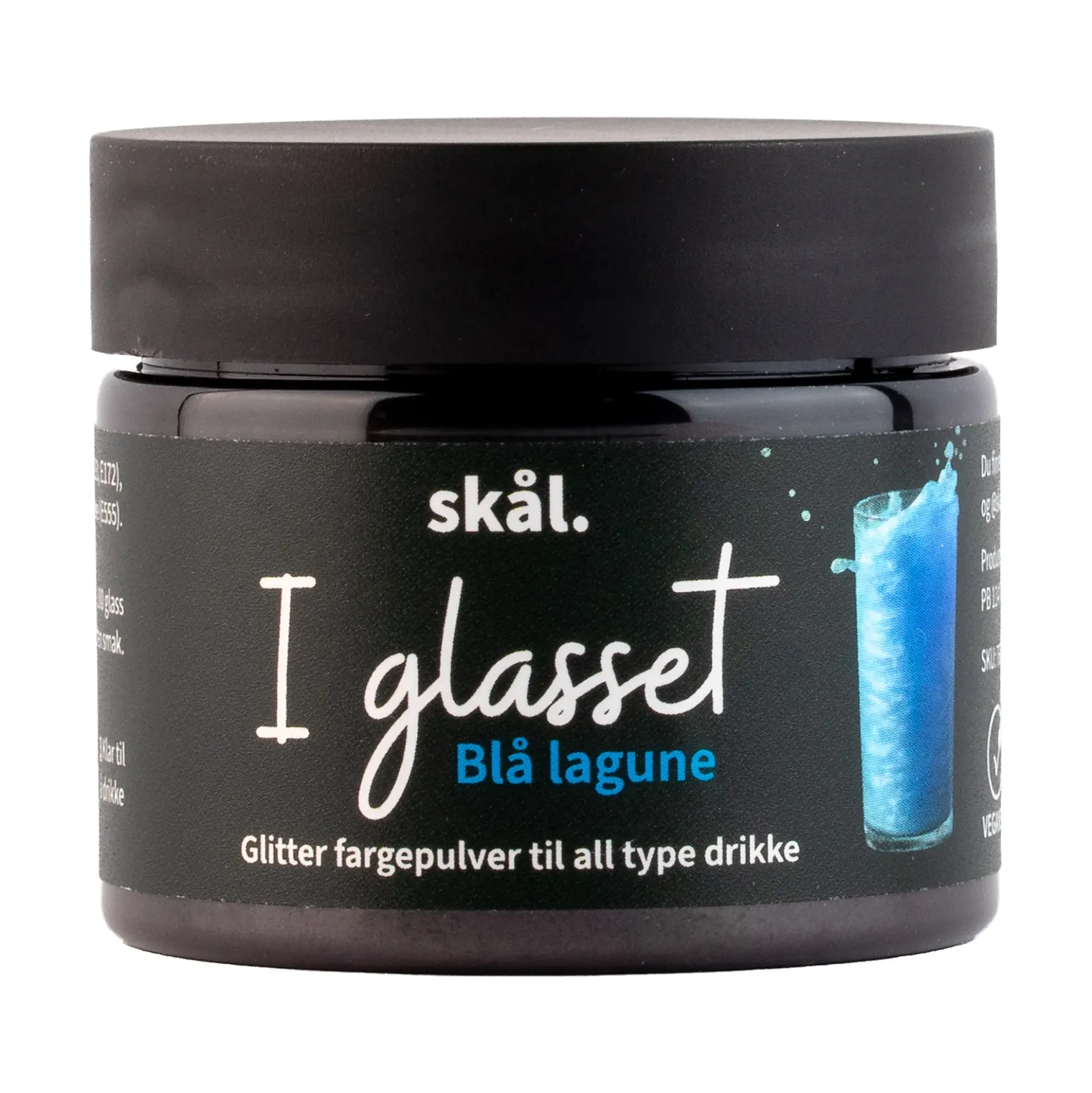 Glitterfarge i glasset Blå Lagune