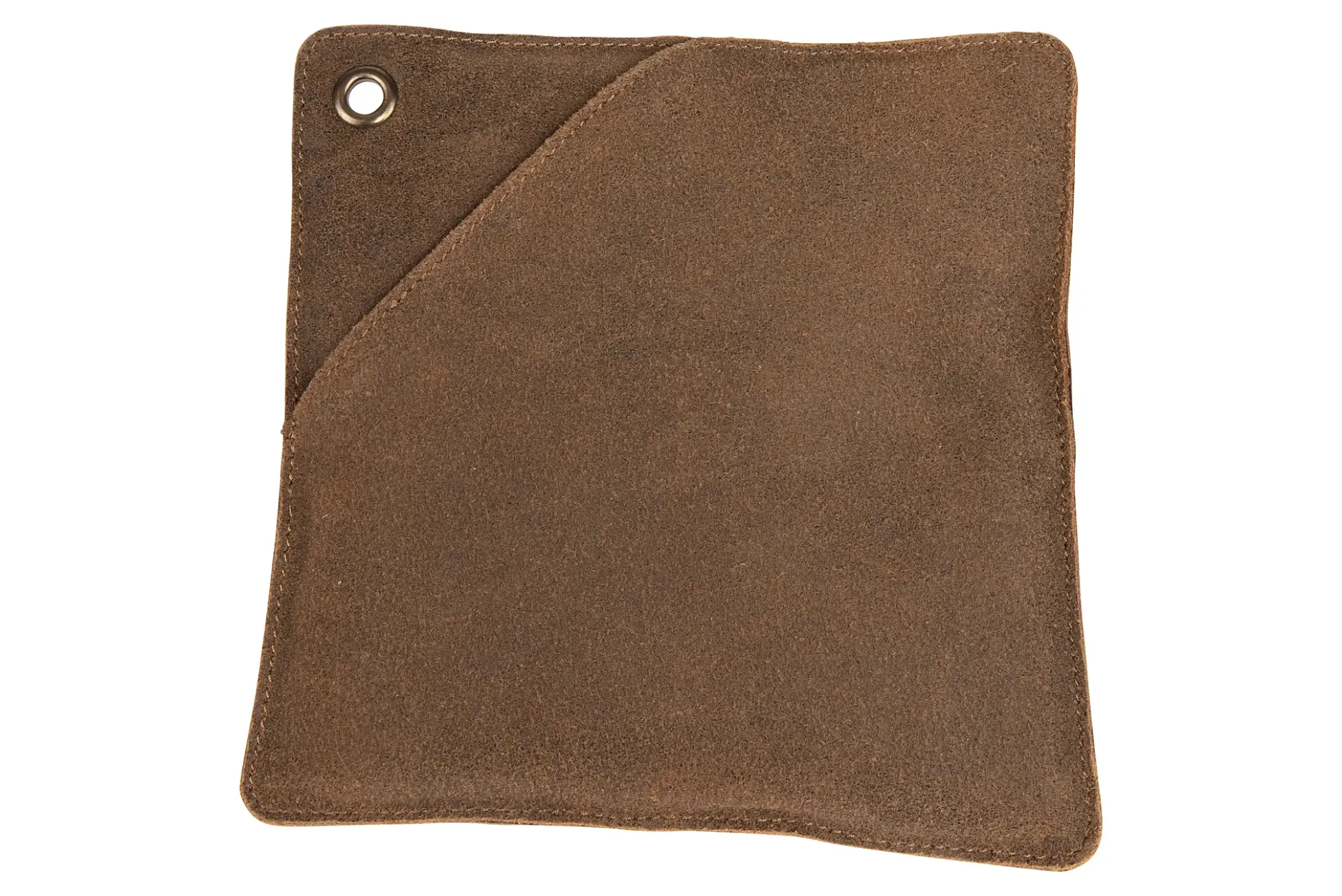 Grytelapp vintage skinn brun 19,5x19,5cm
