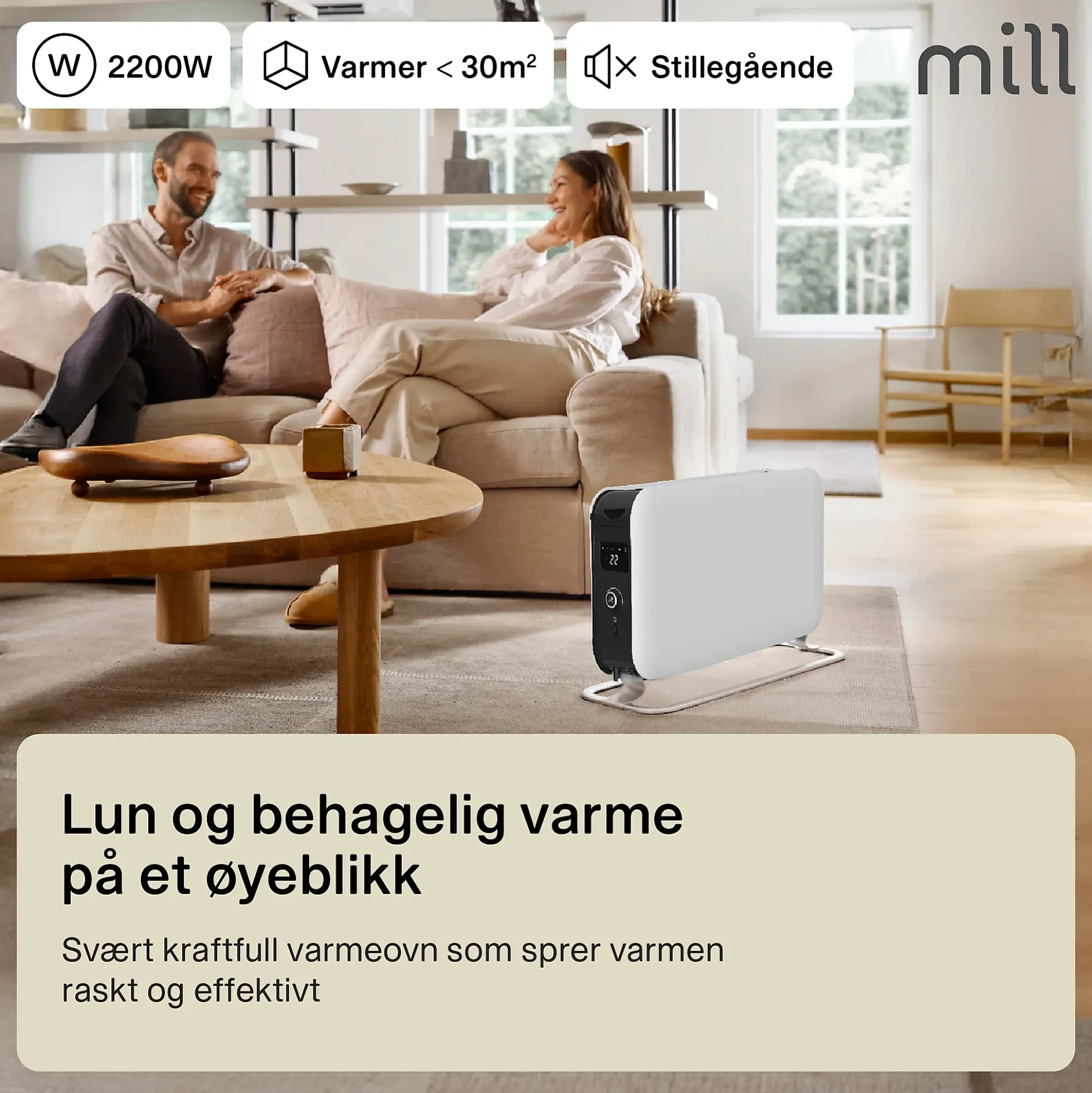 Gulvovn frittstående 2200w