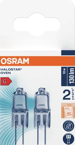 Halogen Pin G4 Oven 10w 130lm klar Dimbar Varmhvit 2stk