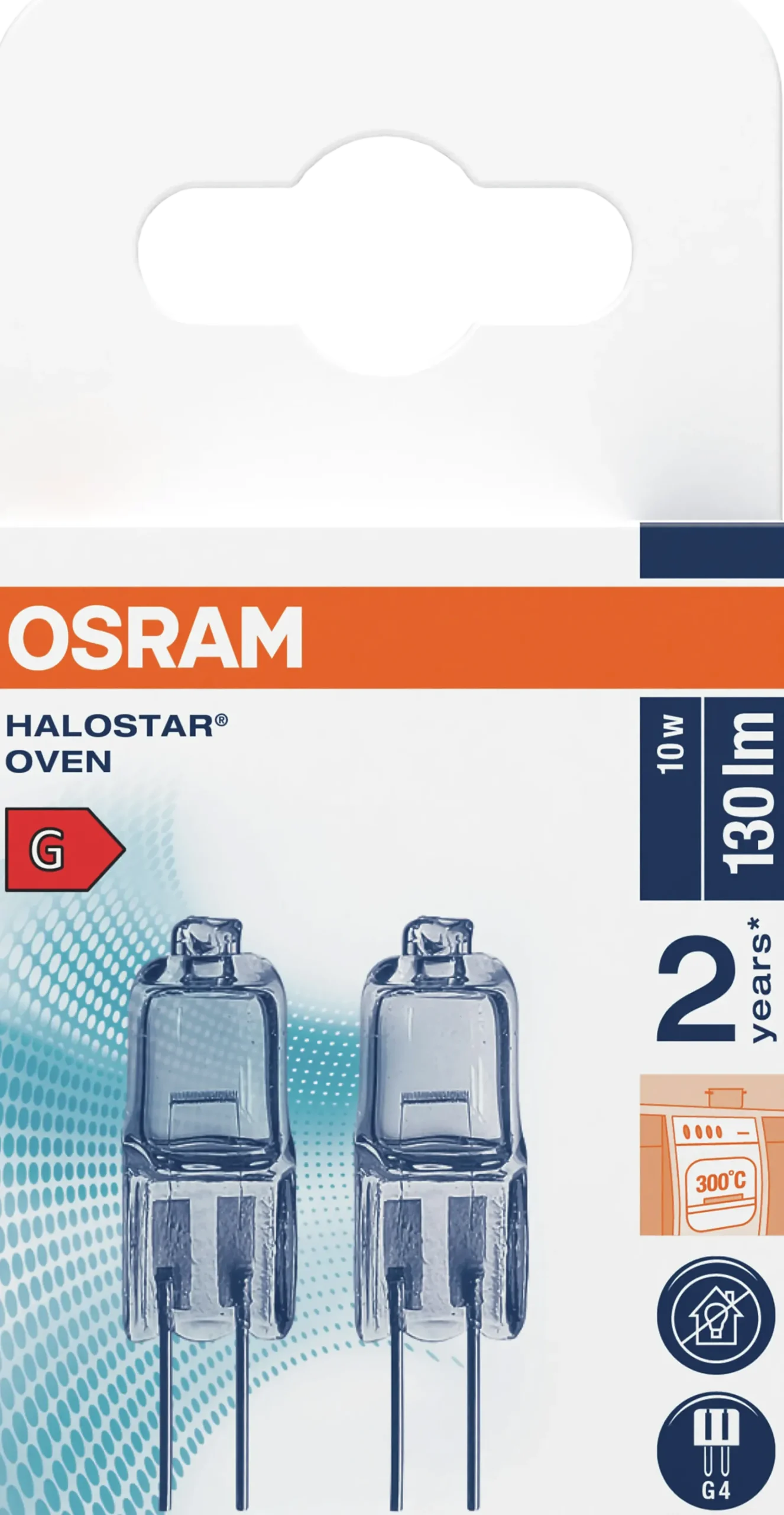 Halogen Pin G4 Oven 10w 130lm klar Dimbar Varmhvit 2stk