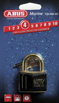 Hengelås T84MB/40 sort nautic i messing