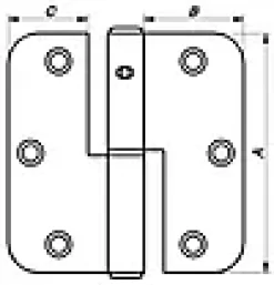 Hengsel 1146 venstre varmforzinket 85x35mm