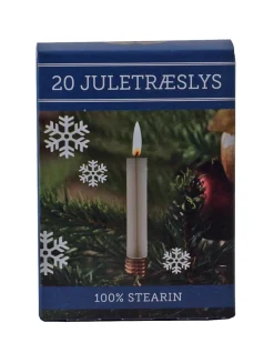 Juletrelys stearin hvit 20stk