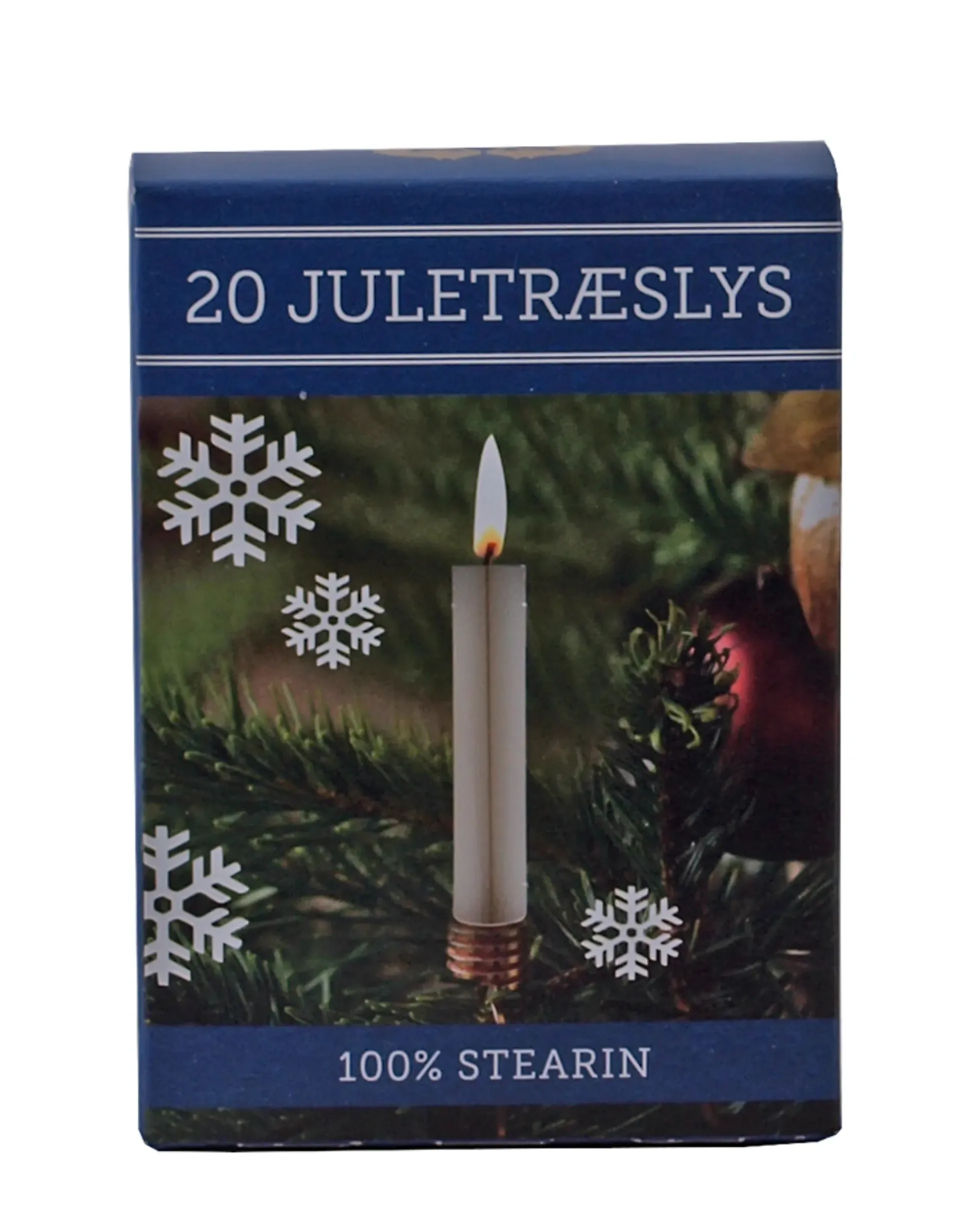 Juletrelys stearin hvit 20stk