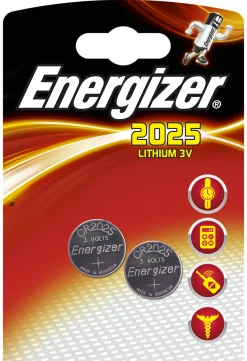 Knappcellebatteri CR2025 3V Lithium 2stk