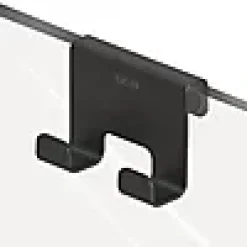 Krok dobbel for 6-8mm glassvegg i matt sort