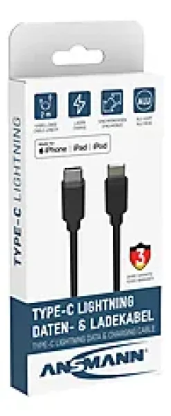 Ladekabel USB-C til lightning 2m