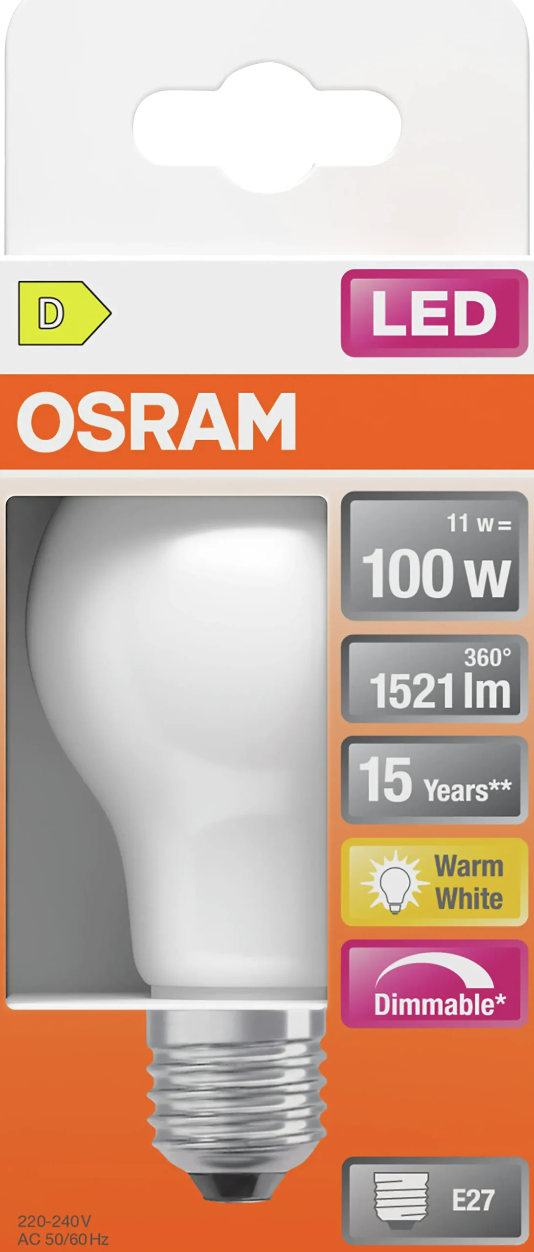 LED Classic A 100 12W 2700K matt dim E27