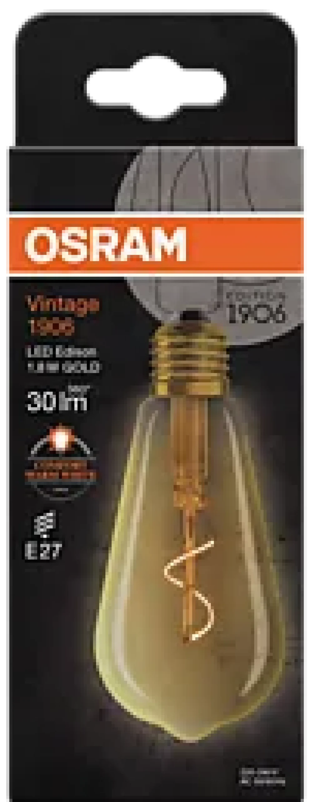 Led Dekorasjonspære E27 Edison 30lm Gold Varmere Lys