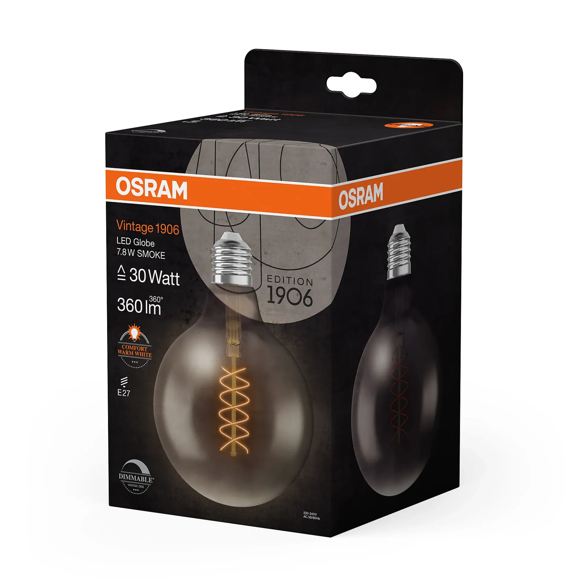 Led Dekorasjonspære E27 G125 30 360lm Smoke Dim Ekstra Varm