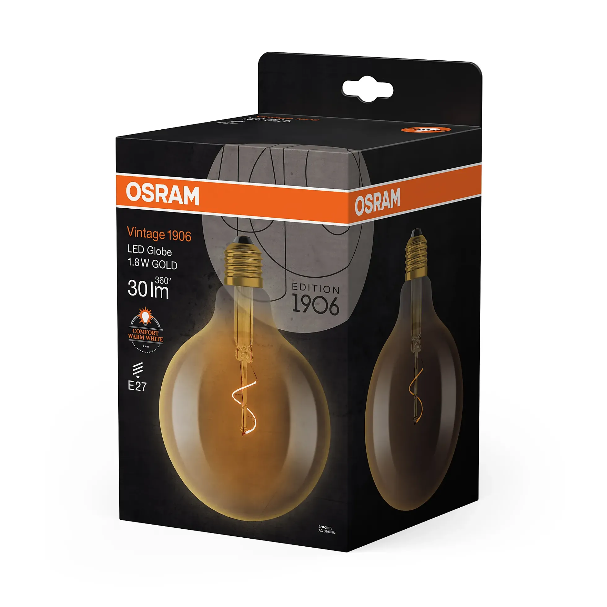 Led Dekorasjonspære E27 G125 30lm Gold Varmere Lys
