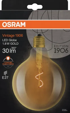 Led Dekorasjonspære E27 G125 30lm Gold Varmere Lys