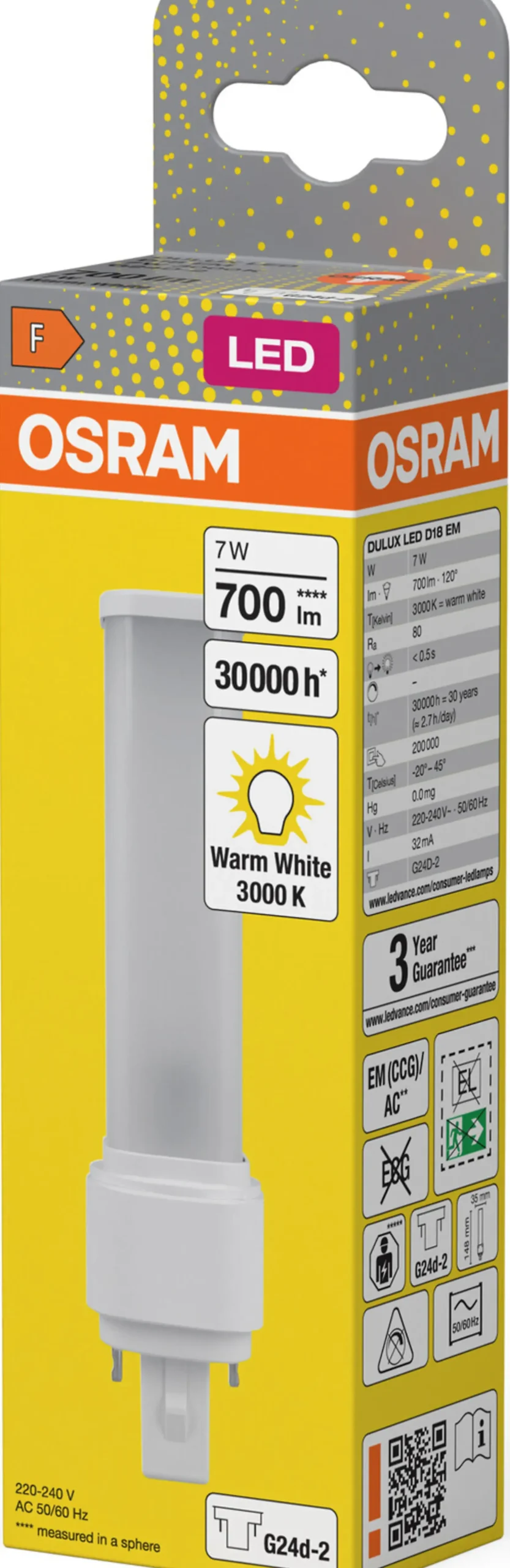 LED Dulux D 18 7W 830 G24D-2