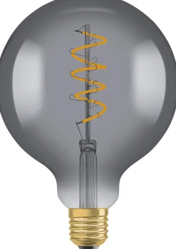 LED Globe G125 15 fil smoke spiral glass 1800K E27