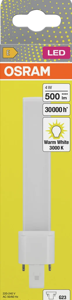 LED kompaktlysrør Dulux S9 4W 3000K 450lm G23