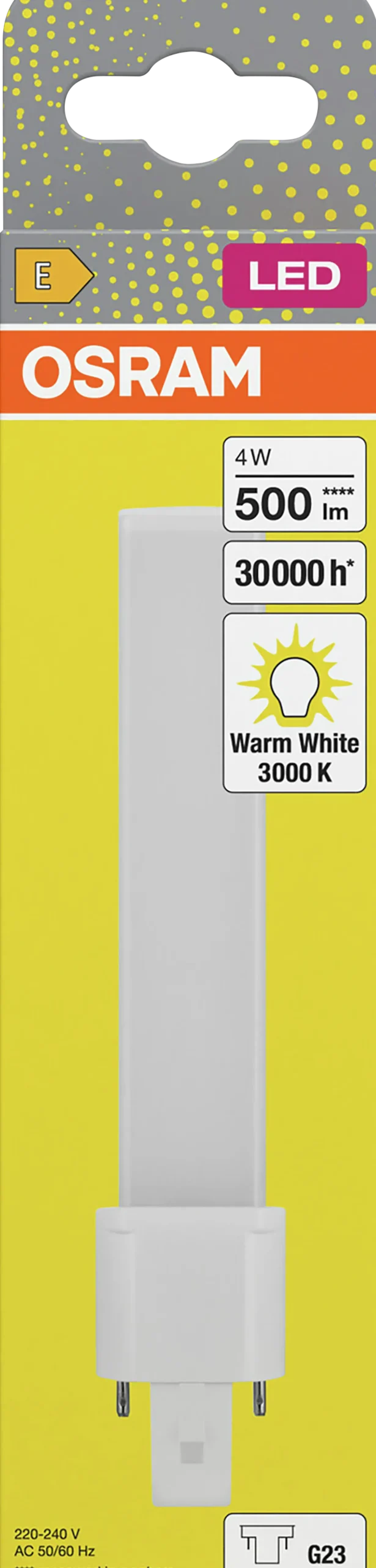 LED kompaktlysrør Dulux S9 4W 3000K 450lm G23