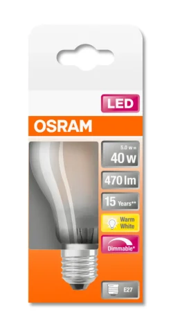 LED lyspære Classic A 40 4,5W 2700K matt dim E27