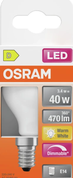 Led Lyspære E14 Classic P40 470lm matt Dimbar Varmhvit