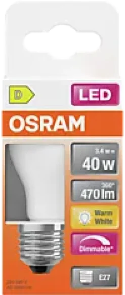 Led Lyspære E27 Classic P40 470lm matt Dimbar Varmhvit
