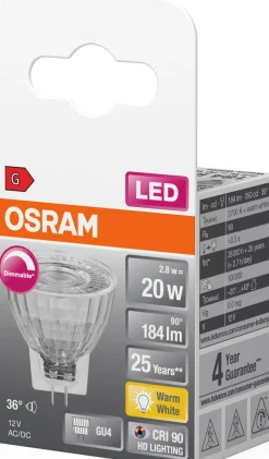 LED lyspære MR11 35 gu4 dim 3,2W 2700K 36° 12V