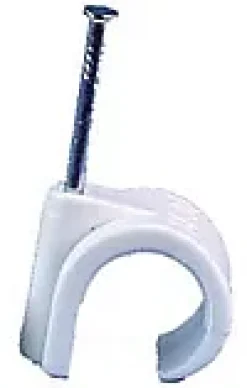 Ledningsklammer 7-10mm hvit oval 10stk
