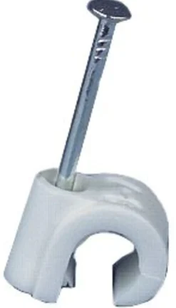 Ledningsklammer 3-5mm rund hvit 20stk