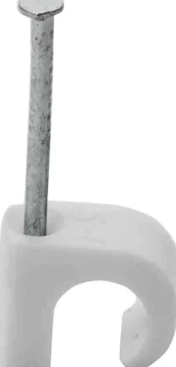 Ledningsklammer 5-7mm rund hvit 20stk
