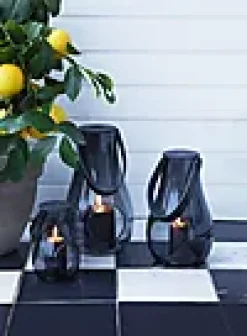 Lykt med hank Design With Light smoke 25cm