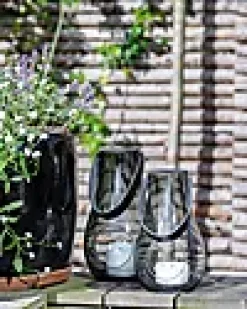 Lykt med hank Design With Light smoke 25cm