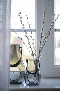 Lykt med hank Design With Light smoke 25cm