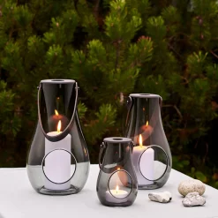 Lykt med hank Design With Light smoke 16cm