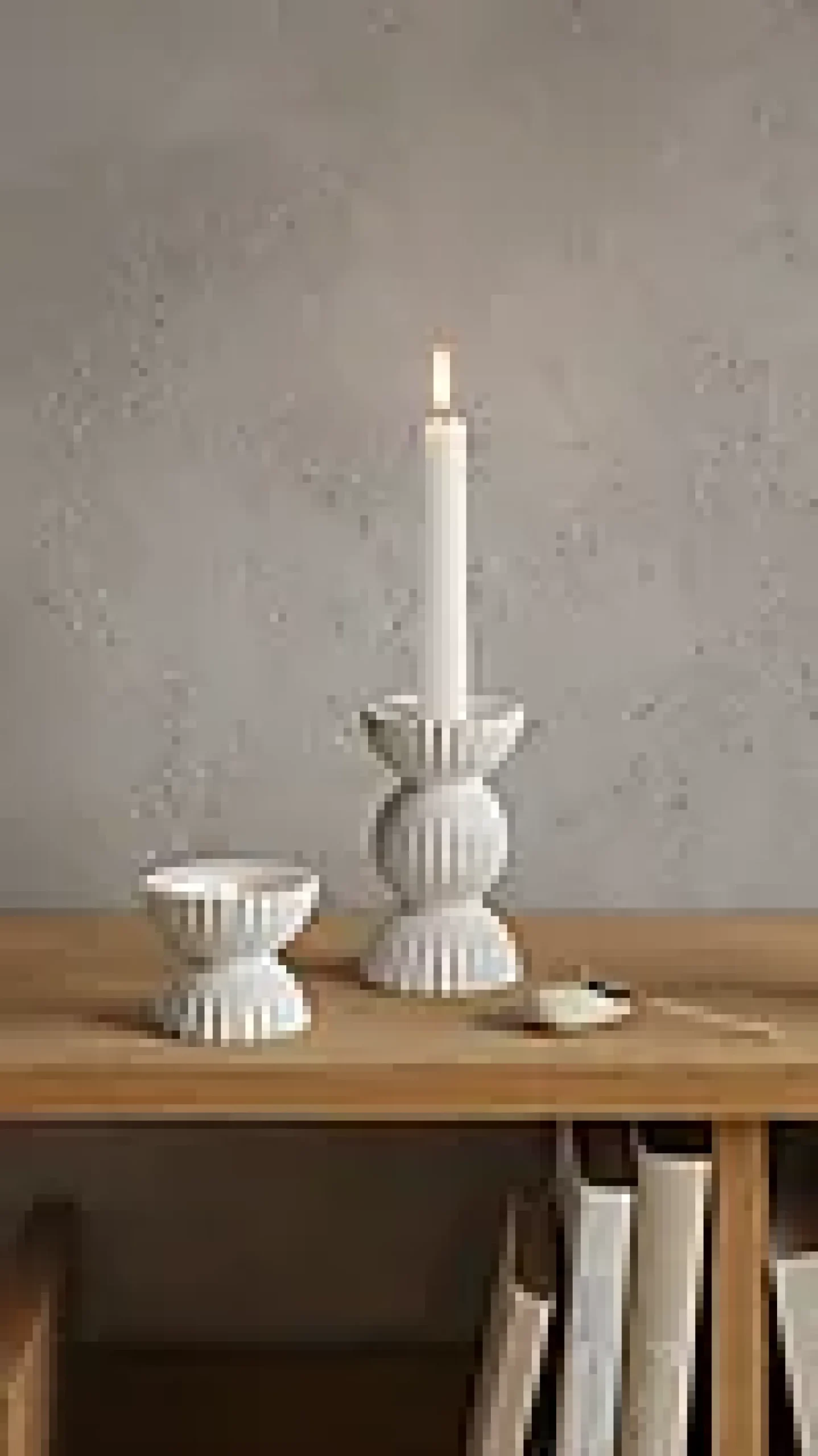 Lysestake Tura hvit 14cm