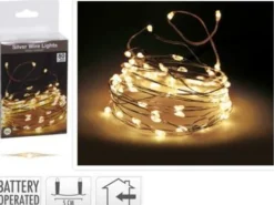 Lyslenke Wire 80LED Varmhvit Batteridrevet