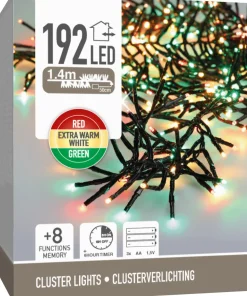 Lysslynge Cluster Lights 192ledlys 3 farger 1,4m